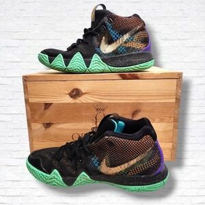 Nike 2018 Kyrie 4 Mamba Mentality Black and Teal Sneakers Size Size 6 Y/8 W